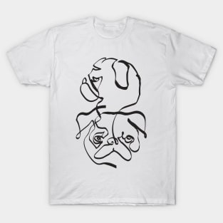 Abstract Line Pug T-Shirt